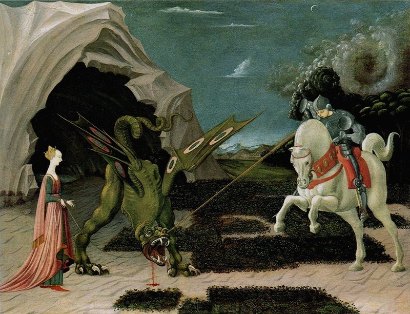 St. George fighting the dragon, Paolo Uccello, around 1470.