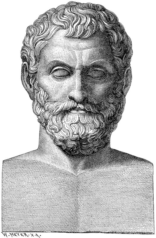 Portrait of Thales by Wilhelm Meyer, based on a bust from the 4th century.