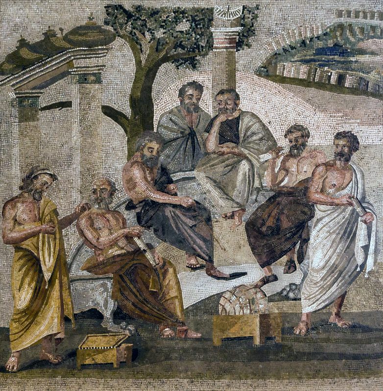 Plato's Academy, mosaic floor in Pompeii, 1st century CE.
