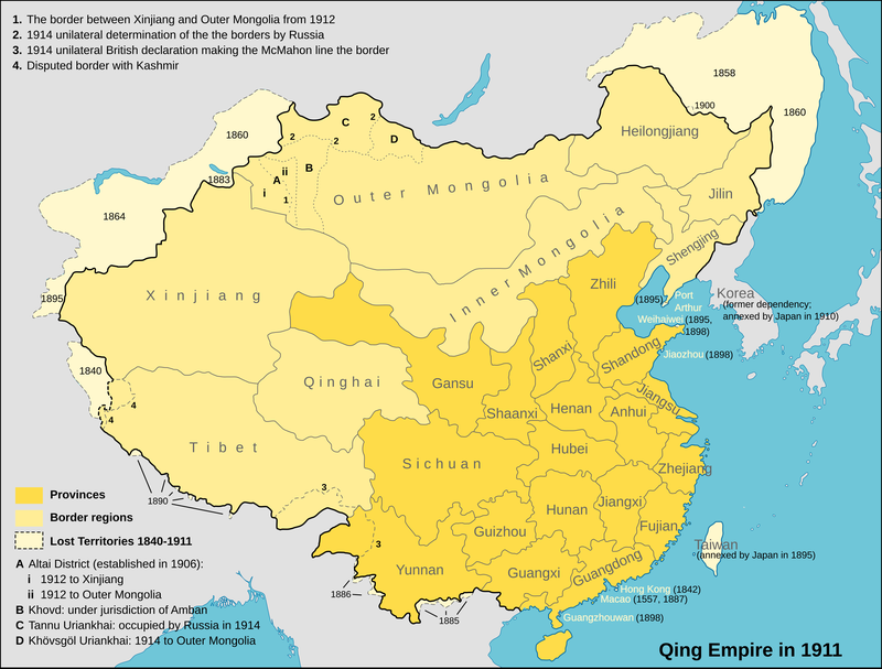 Qing territory in 1911.