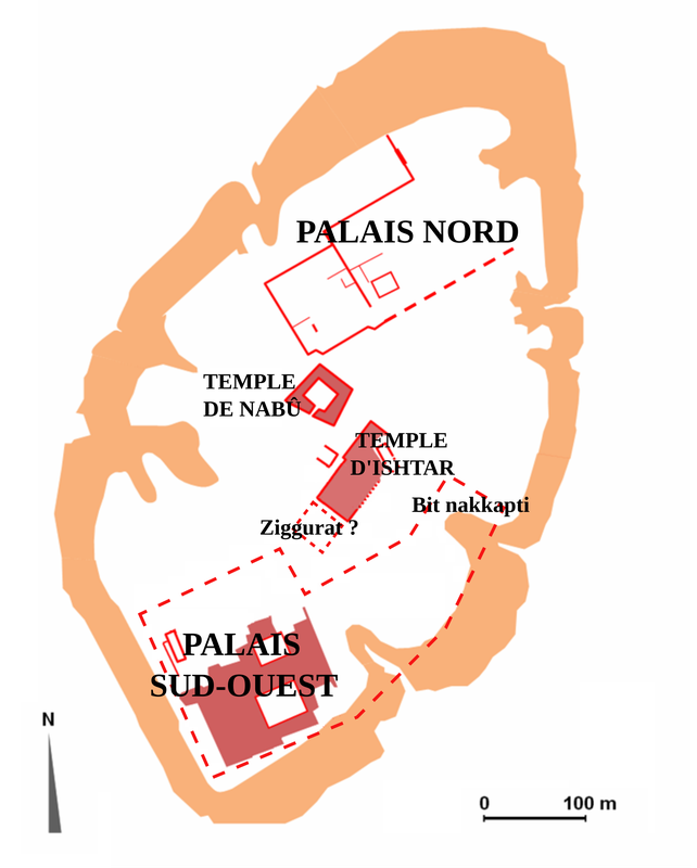 Palace remains and temple complex on the Kujundschik.