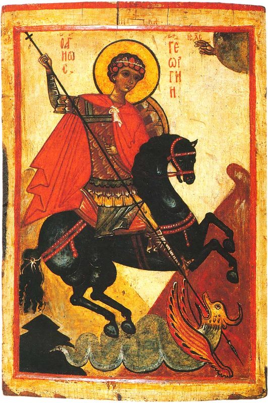 Russian icon, mid 14th century, Novgorod.
