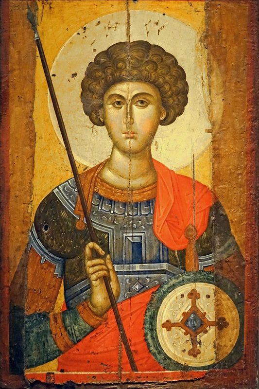 Byzantine icon of George, Athens, Greece.