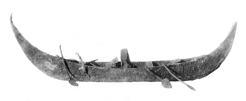 Silver model of a boat, tomb PG 789, Royal Cemetery of Ur, 2600–2500 BCE.