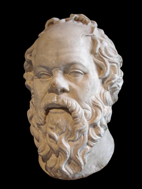 Portrait of Socrates. Marble, Roman artwork, 1st century, perhaps a copy of a lost bronze statue made by Lysippos.