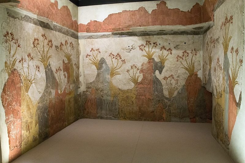 The Spring Fresco from Akrotiri, Thera, dated to c. 16th century BCE.