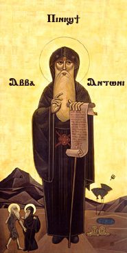 Coptic icon of Saint Anthony of the Desert, an early Christian ascetic and an important desert father. Early Christian asceticism may have been influenced by Cynicism.