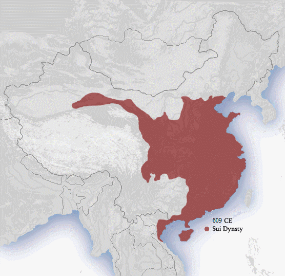 Sui dynasty c. 609 CE.
