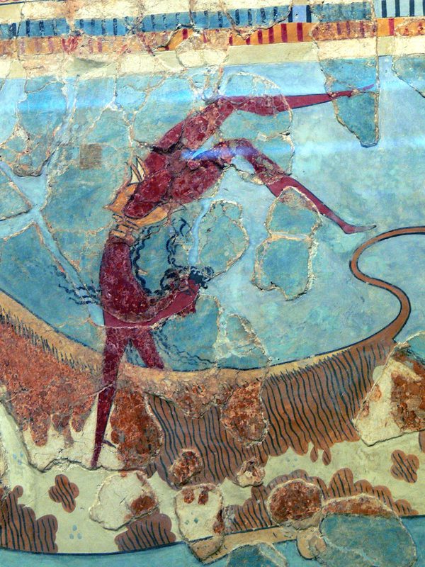 Close-up of right figure of the Taureador Fresco.