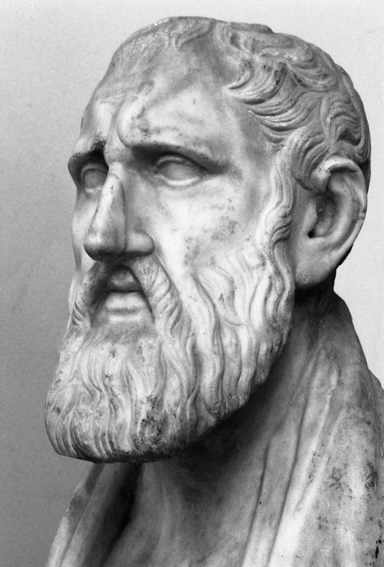 Portrait of Thales by Wilhelm Meyer, based on a bust from the 4th century.