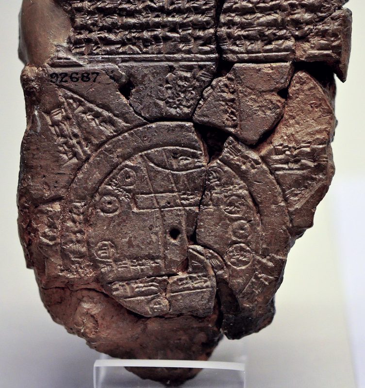 The Babylonian map of the world, from Sippar, Mesopotamia, 700-500 BCE.