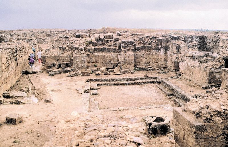 Archaeological excavation of the reception hall of the Royal Palace in Ugarit.