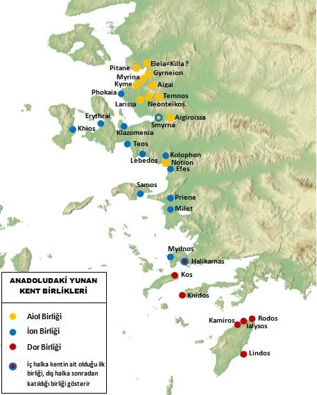 Ancient Greek cities on the west coast of present-day Turkey.