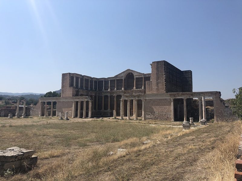 Greek gymnasium in Sardes, Turkey. The gymnasium was a central institution for physical, intellectual, and moral education in ancient Greece, reflecting the ideal of a balanced development of body and mind.