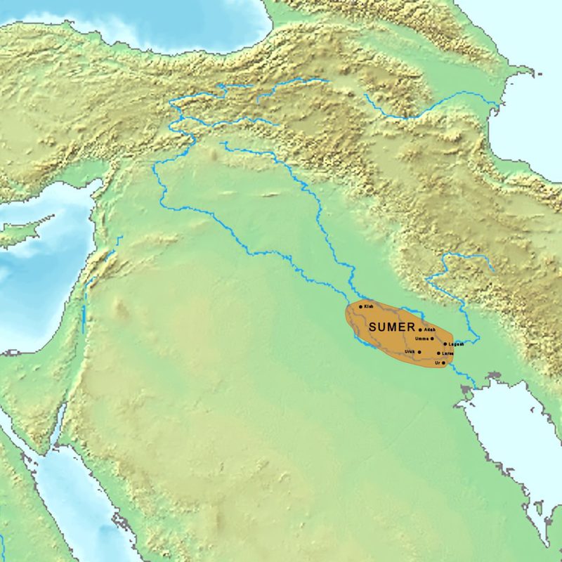 Distribution map of the Ubaid culture (ca. 4500–4000 BCE).