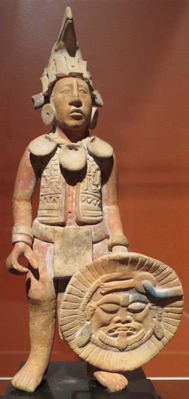 Jaina Island figurine representing a Classic period warrior, late Classic Period, c. 550-950 CE, ceramic and paint.