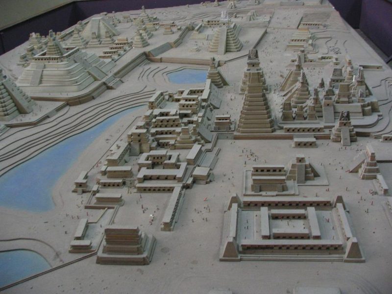 Reconstruction of the urban core of Tikal in the 8th century CE.