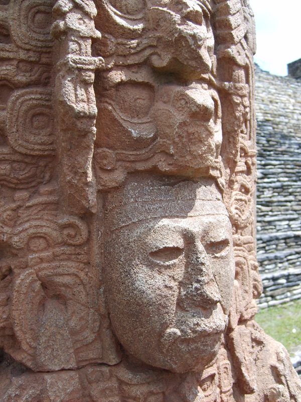 Stela from Toniná, representing the 6th-century king Bahlam Yaxuun Tihl.