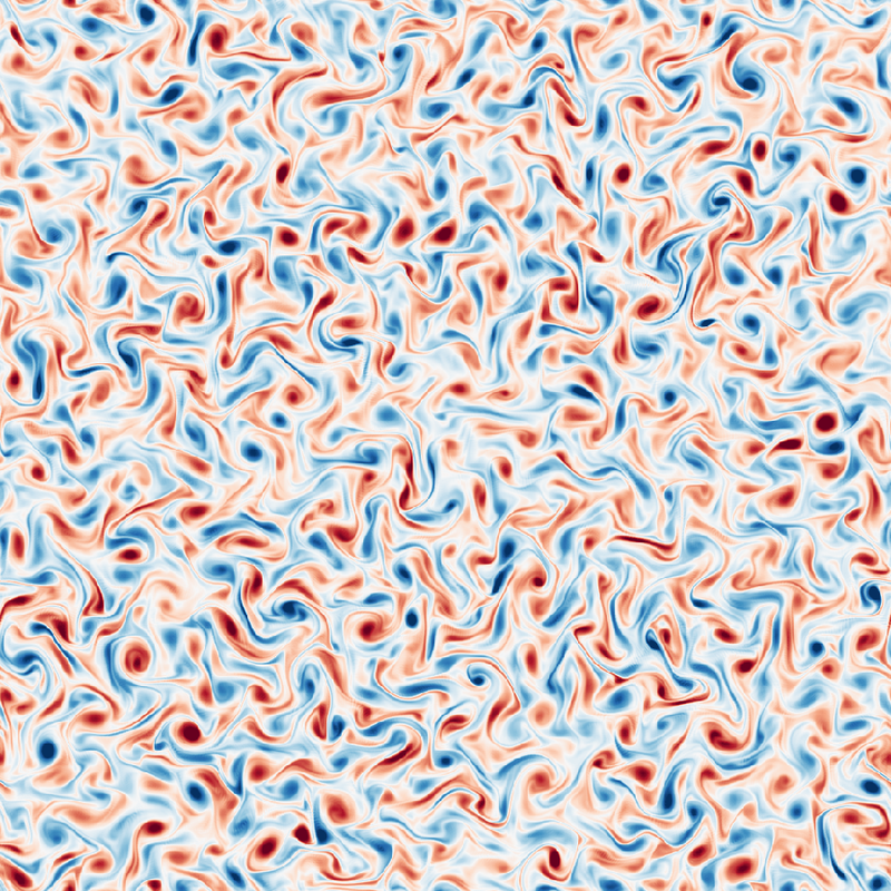 Developed turbulence vorticity field.
