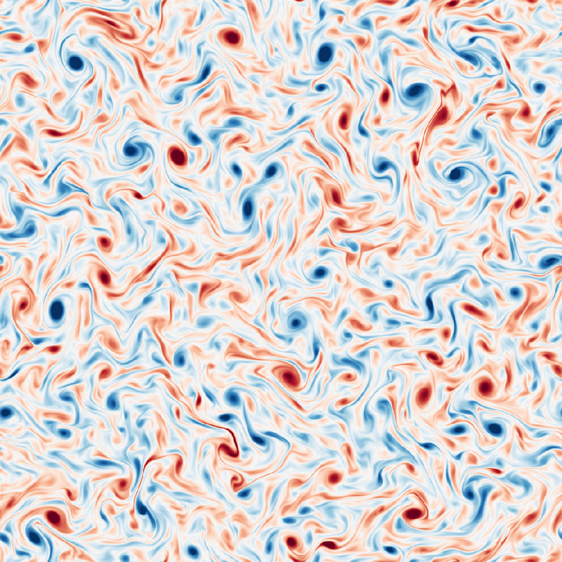 Late stage vorticity field.