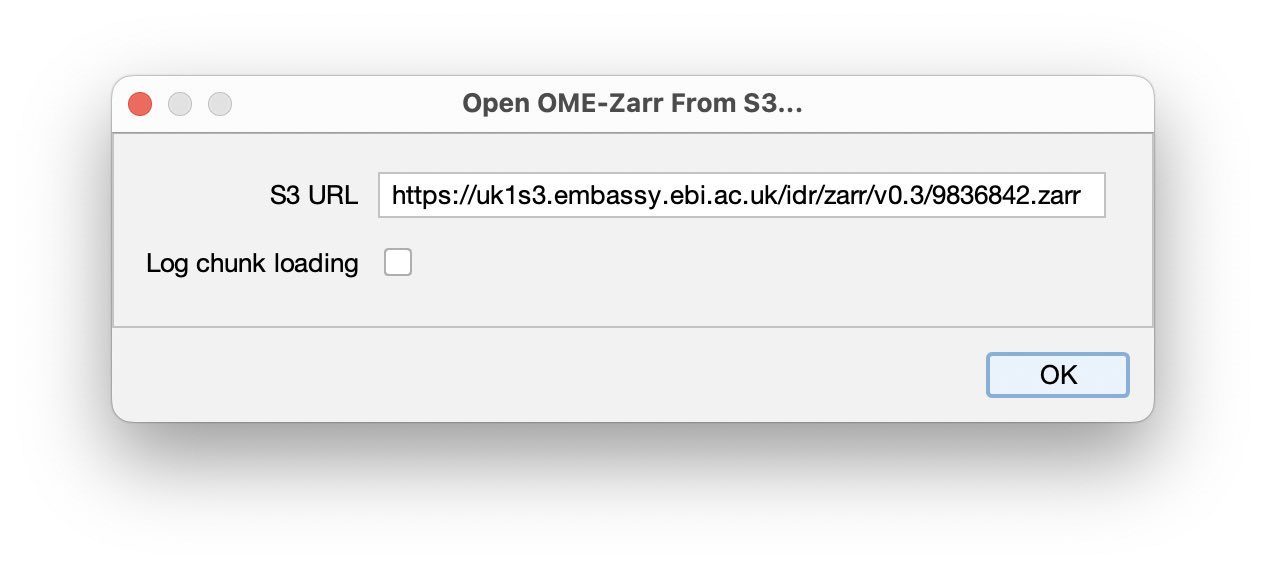 Prompt for accessing a remotely stored OME-ZARR file. img