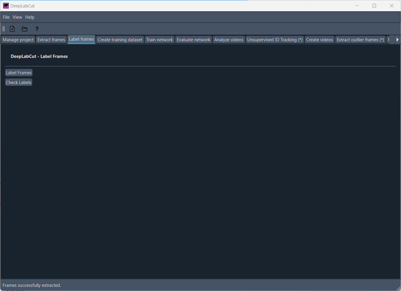 The 'Label frames' tab.