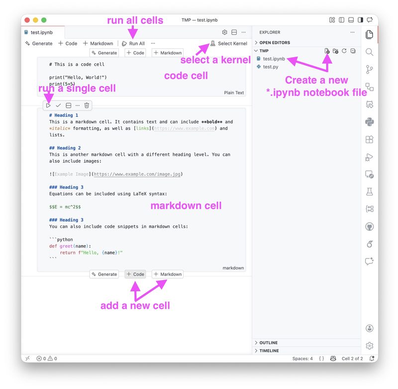A Jupyter notebook opened in VS Code.