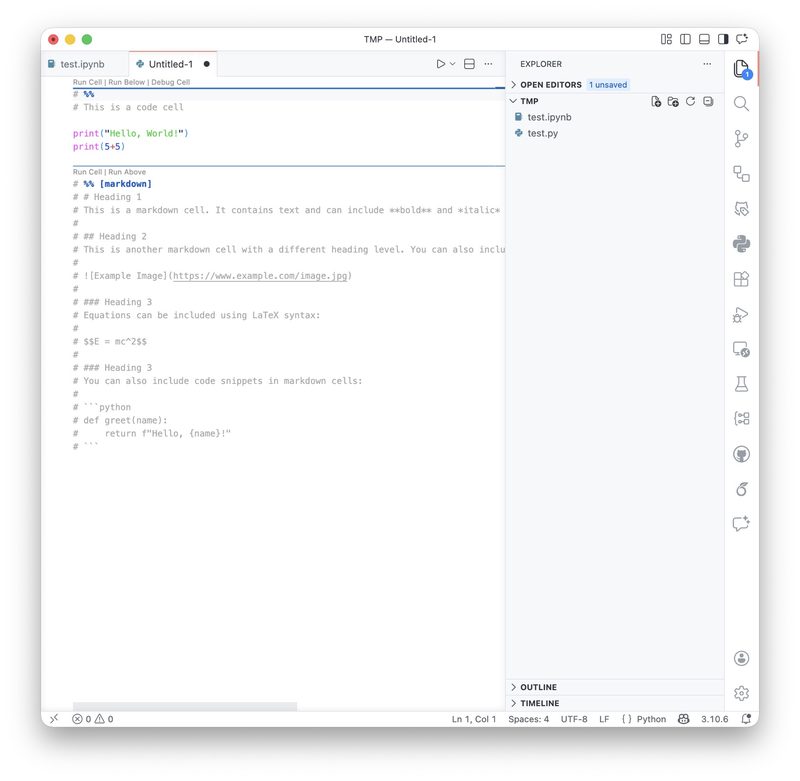 Exporting a Jupyter notebook to a Python script in VS Code.