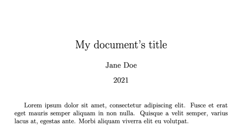 LaTeX article document with a title header